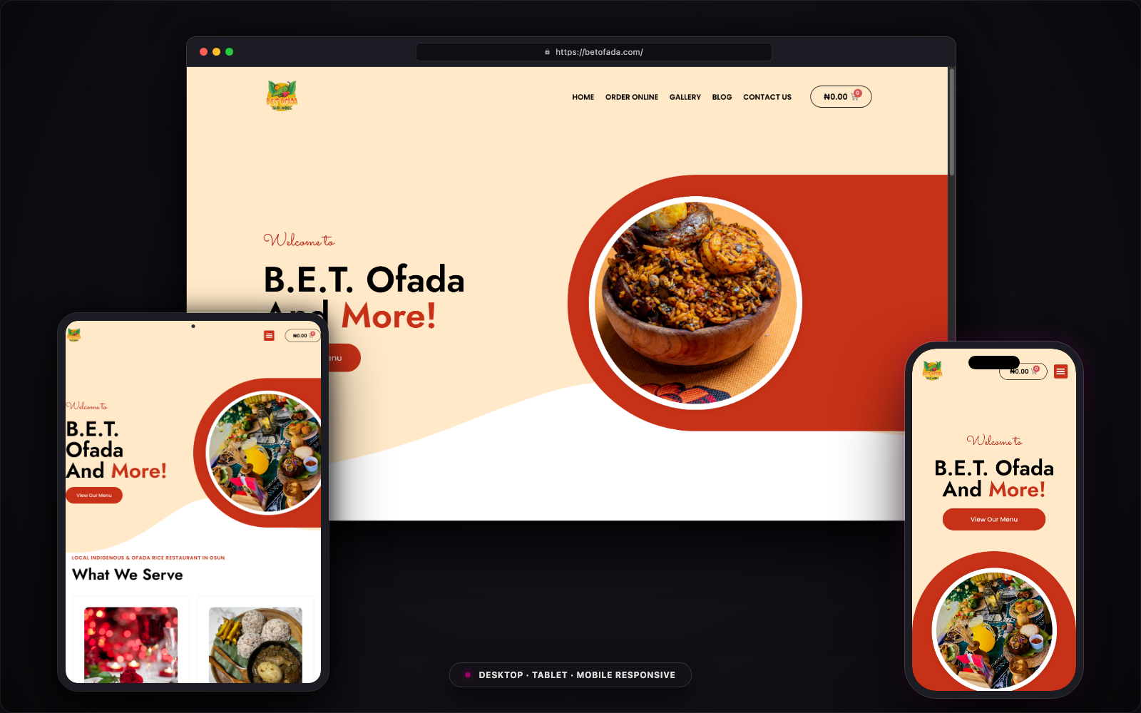 B.E.T. Ofada & More Device Mockup